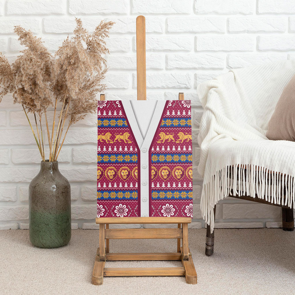 Brisbane Lions Football Christmas Canvas Wall Art Aboriginal Seamless Cardigan Inspired