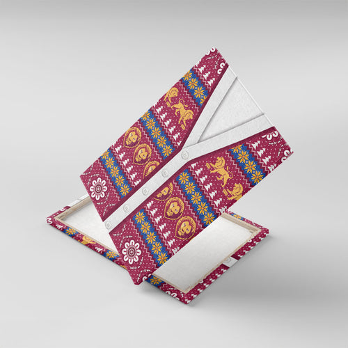 Brisbane Lions Football Christmas Canvas Wall Art Aboriginal Seamless Cardigan Inspired