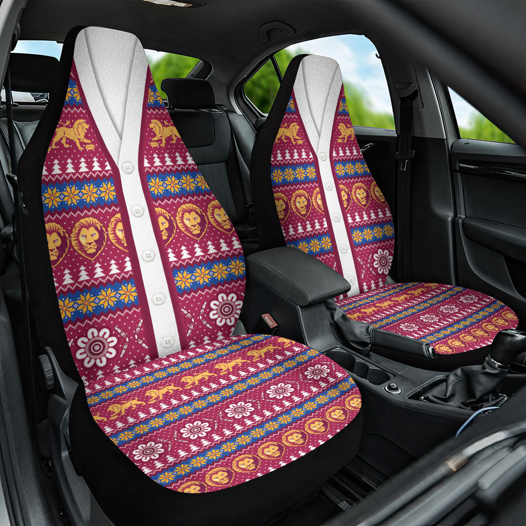 Brisbane Lions Football Christmas Car Seat Cover Aboriginal Seamless Cardigan Inspired