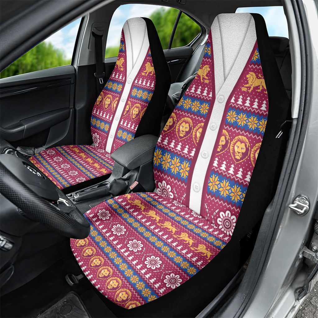 Brisbane Lions Football Christmas Car Seat Cover Aboriginal Seamless Cardigan Inspired
