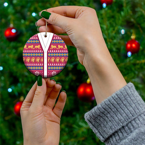 Brisbane Lions Football Christmas Ceramic Ornament Aboriginal Seamless Cardigan Inspired
