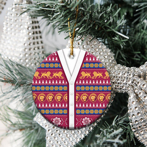Brisbane Lions Football Christmas Ceramic Ornament Aboriginal Seamless Cardigan Inspired