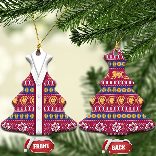 Brisbane Lions Football Christmas Ceramic Ornament Aboriginal Seamless Cardigan Inspired