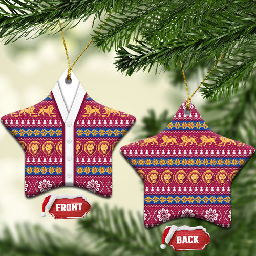 Brisbane Lions Football Christmas Ceramic Ornament Aboriginal Seamless Cardigan Inspired