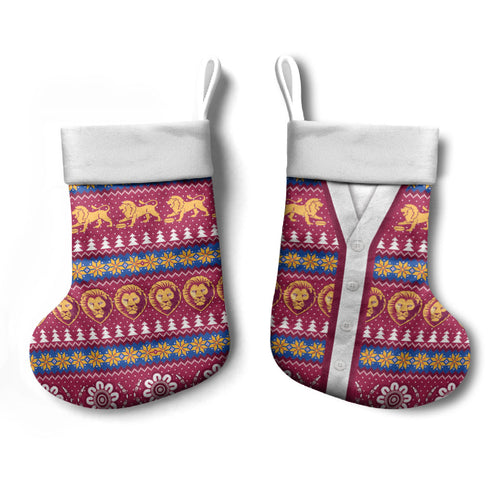 Brisbane Lions Football Christmas Stocking Aboriginal Seamless Cardigan Inspired