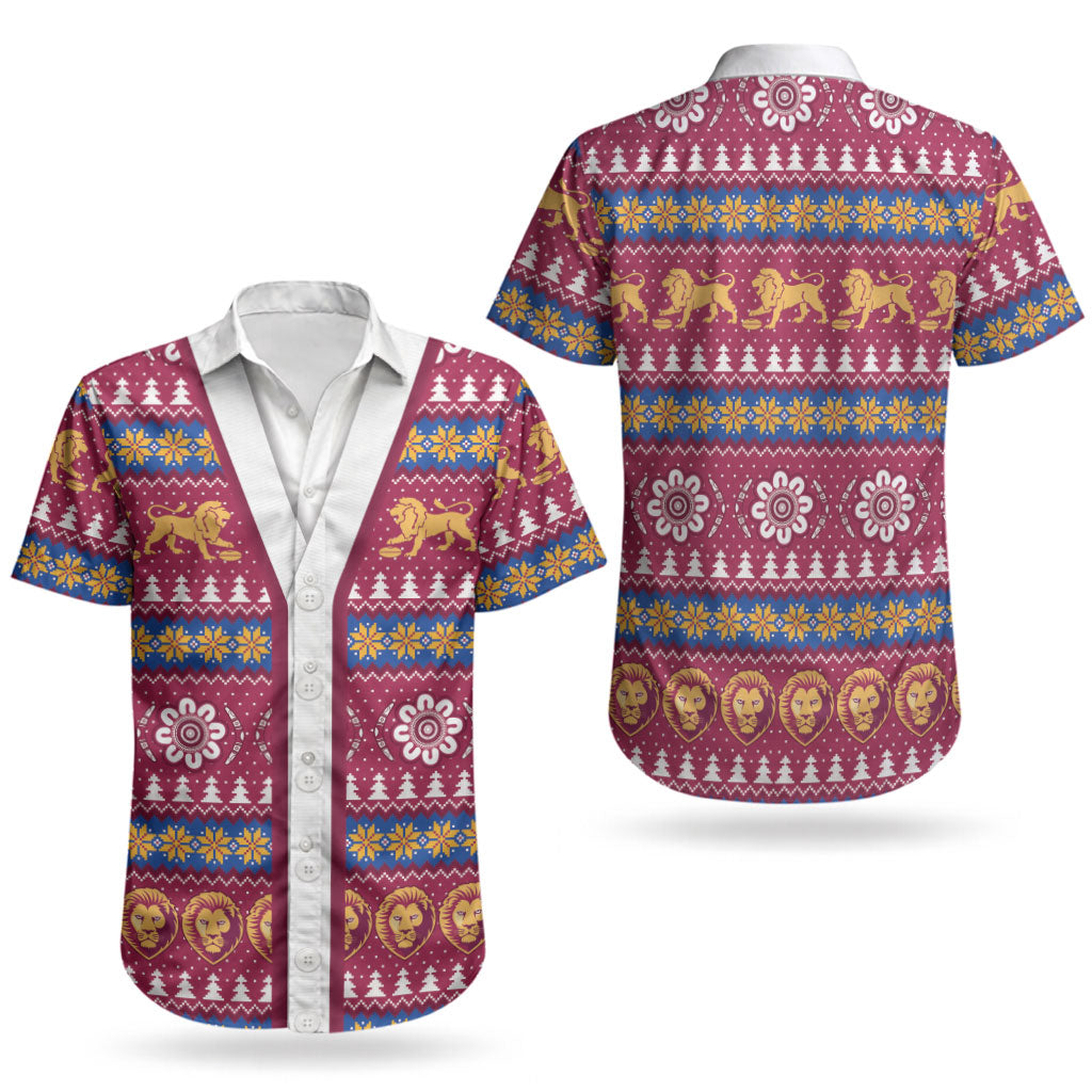 Brisbane Lions Football Christmas Couples Matching Short Sleeve Bodycon Dress and Hawaiian Shirt Aboriginal Seamless Cardigan Inspired
