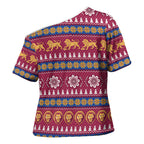Brisbane Lions Football Christmas Cross Shoulder Shirt Aboriginal Seamless Cardigan Inspired
