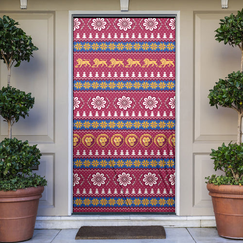 Brisbane Lions Football Christmas Door Cover Aboriginal Seamless Cardigan Inspired