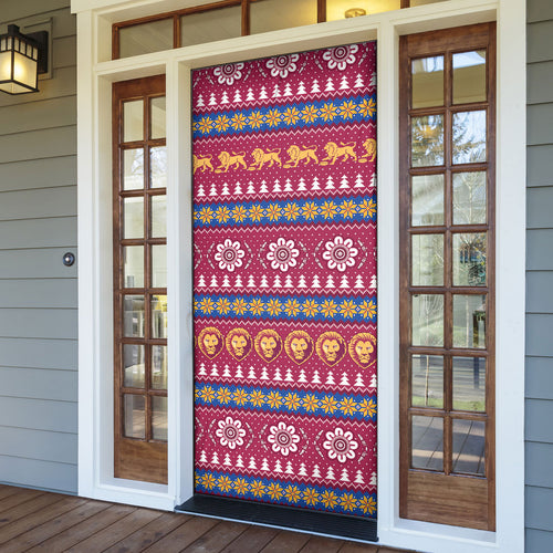 Brisbane Lions Football Christmas Door Cover Aboriginal Seamless Cardigan Inspired