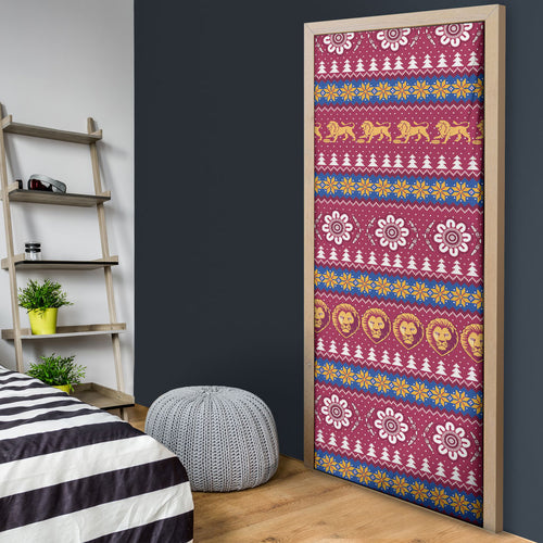 Brisbane Lions Football Christmas Door Cover Aboriginal Seamless Cardigan Inspired