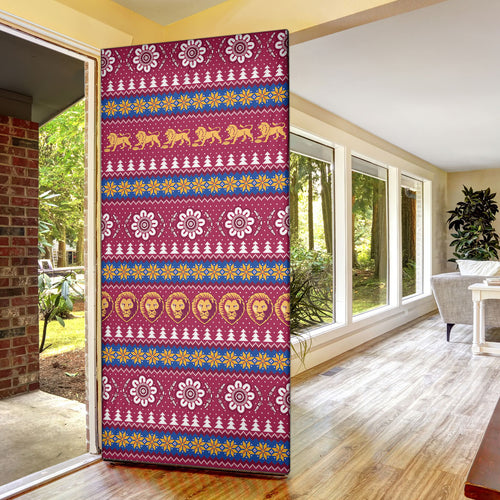 Brisbane Lions Football Christmas Door Cover Aboriginal Seamless Cardigan Inspired