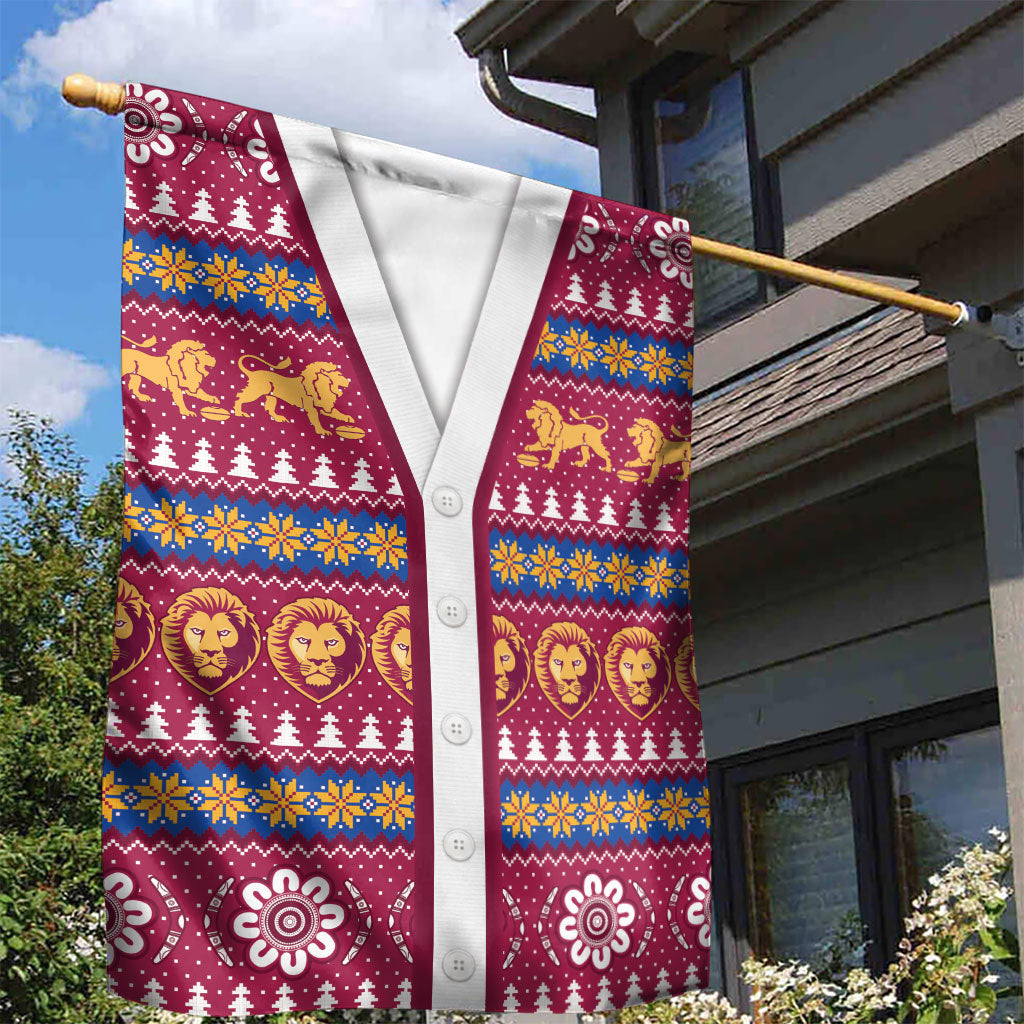 Brisbane Lions Football Christmas Garden Flag Aboriginal Seamless Cardigan Inspired