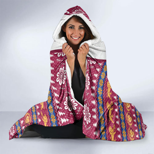 Brisbane Lions Football Christmas Hooded Blanket Aboriginal Seamless Cardigan Inspired