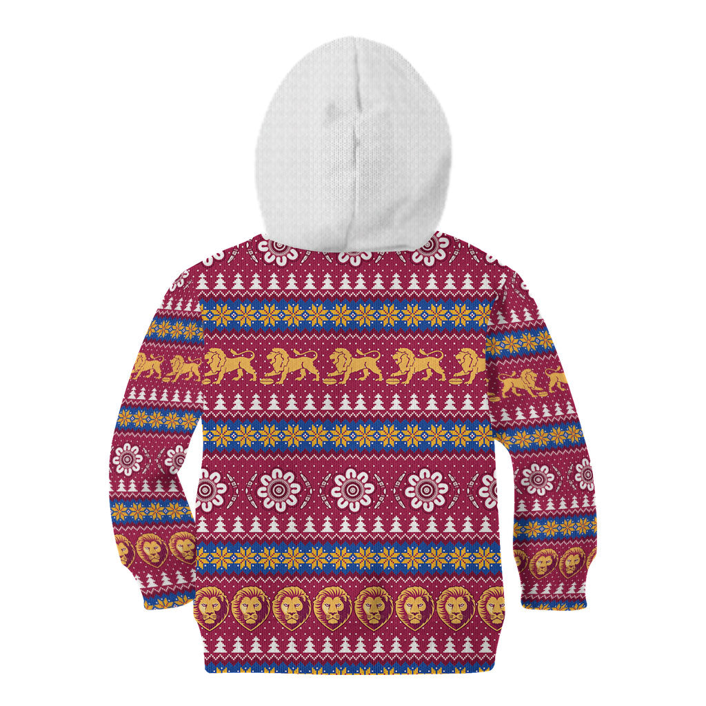 Brisbane Lions Football Christmas Kid Hoodie Aboriginal Seamless Cardigan Inspired