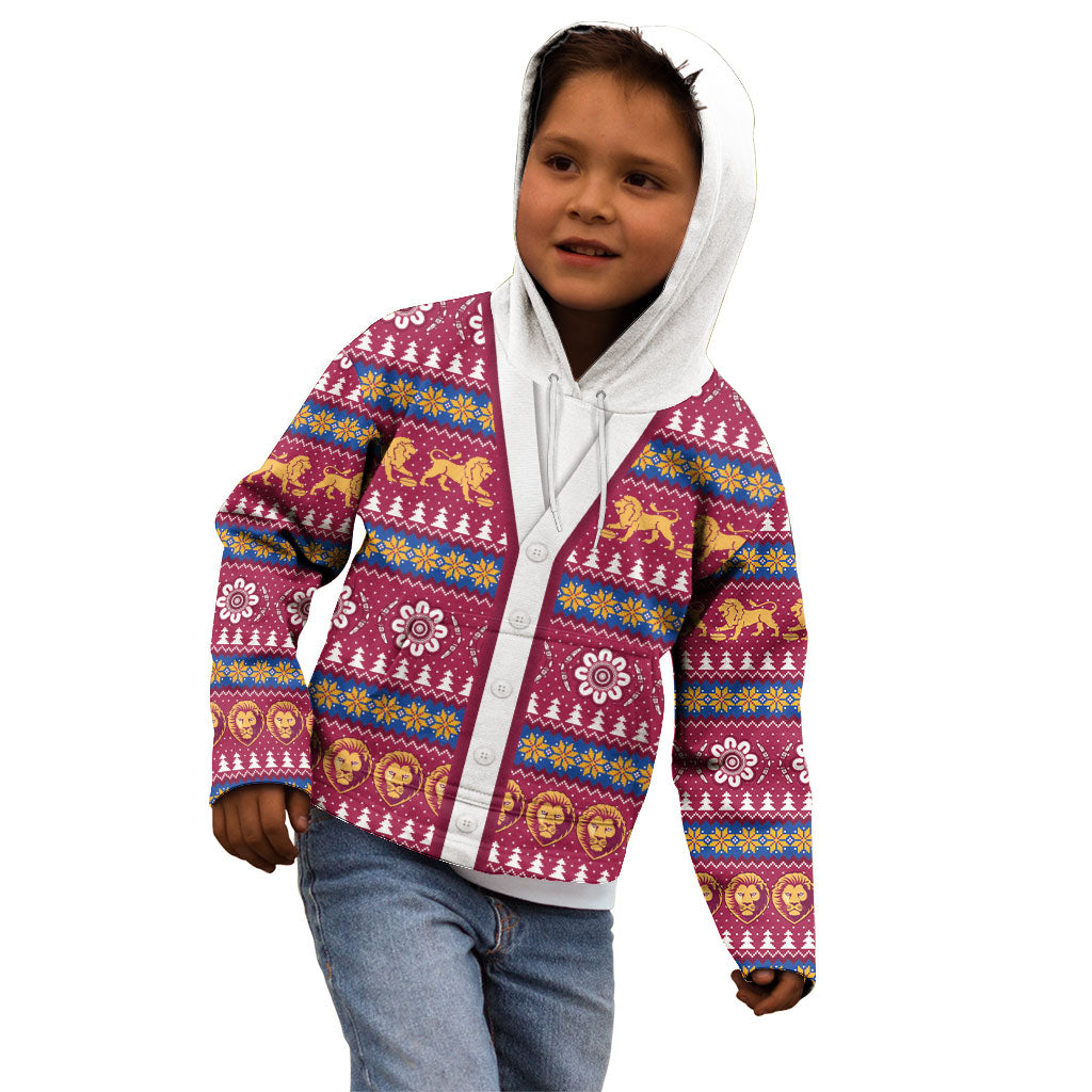 Brisbane Lions Football Christmas Kid Hoodie Aboriginal Seamless Cardigan Inspired
