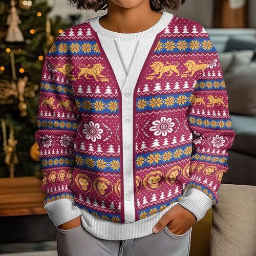 Brisbane Lions Football Christmas Kid Ugly Christmas Sweater Aboriginal Seamless Cardigan Inspired