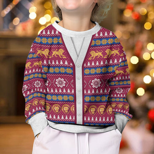 Brisbane Lions Football Christmas Kid Ugly Christmas Sweater Aboriginal Seamless Cardigan Inspired