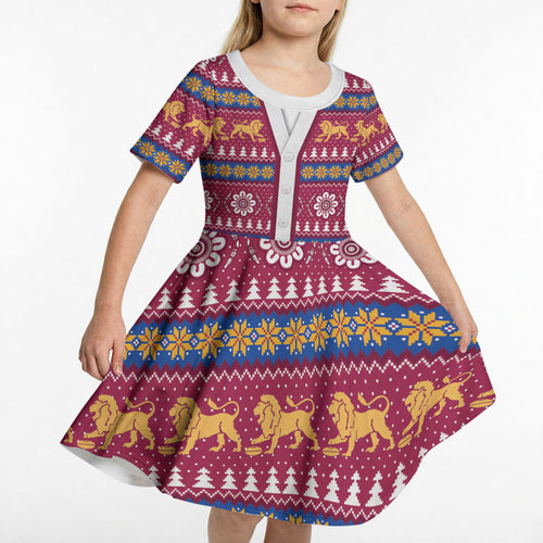 Brisbane Lions Football Christmas Kid Short Sleeve Dress Aboriginal Seamless Cardigan Inspired