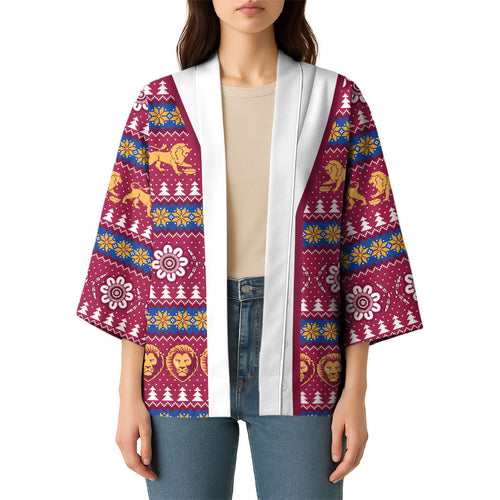 Brisbane Lions Football Christmas Kimono Aboriginal Seamless Cardigan Inspired