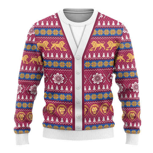 Brisbane Lions Football Christmas Ugly Christmas Sweater Aboriginal Seamless Cardigan Inspired