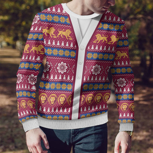 Brisbane Lions Football Christmas Ugly Christmas Sweater Aboriginal Seamless Cardigan Inspired
