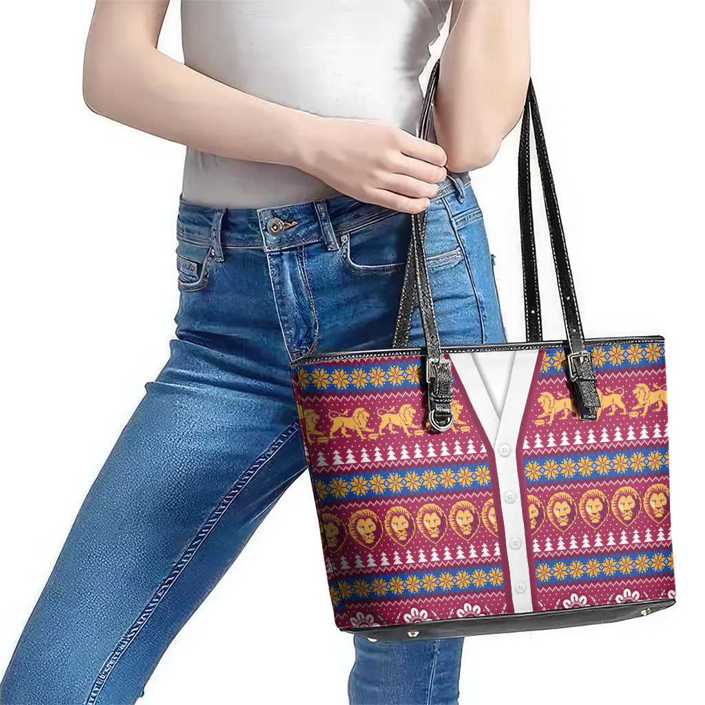 Brisbane Lions Football Christmas Leather Tote Bag Aboriginal Seamless Cardigan Inspired