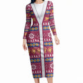 Brisbane Lions Football Christmas Long Sleeve Bodycon Dress Aboriginal Seamless Cardigan Inspired