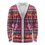 Brisbane Lions Football Christmas Long Sleeve Shirt Aboriginal Seamless Cardigan Inspired