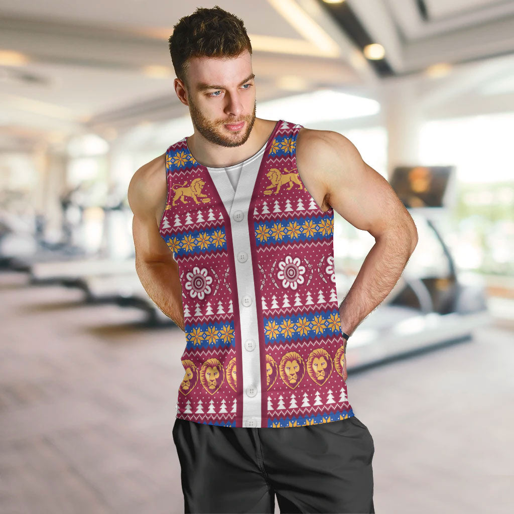 Brisbane Lions Football Christmas Men Tank Top Aboriginal Seamless Cardigan Inspired