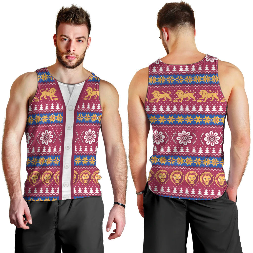 Brisbane Lions Football Christmas Men Tank Top Aboriginal Seamless Cardigan Inspired