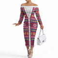 Brisbane Lions Football Christmas Off The Shoulder Long Sleeve Dress Aboriginal Seamless Cardigan Inspired