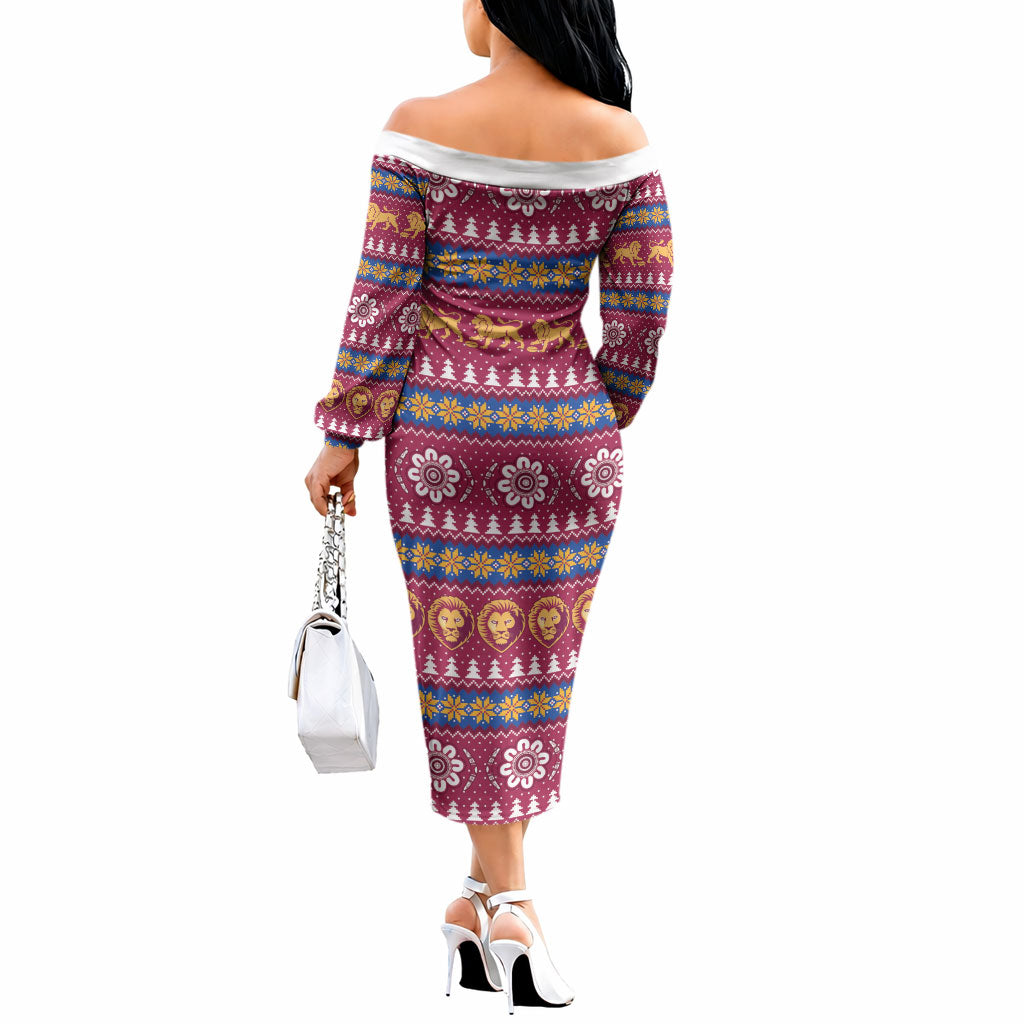 Brisbane Lions Football Christmas Off The Shoulder Long Sleeve Dress Aboriginal Seamless Cardigan Inspired