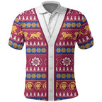 Brisbane Lions Football Christmas Polo Shirt Aboriginal Seamless Cardigan Inspired