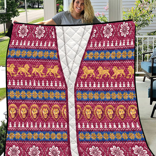 Brisbane Lions Football Christmas Quilt Aboriginal Seamless Cardigan Inspired