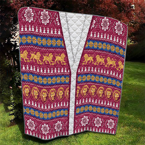 Brisbane Lions Football Christmas Quilt Aboriginal Seamless Cardigan Inspired