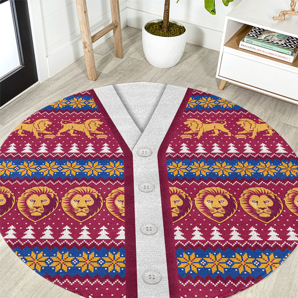 Brisbane Lions Football Christmas Round Carpet Aboriginal Seamless Cardigan Inspired