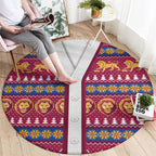 Brisbane Lions Football Christmas Round Carpet Aboriginal Seamless Cardigan Inspired