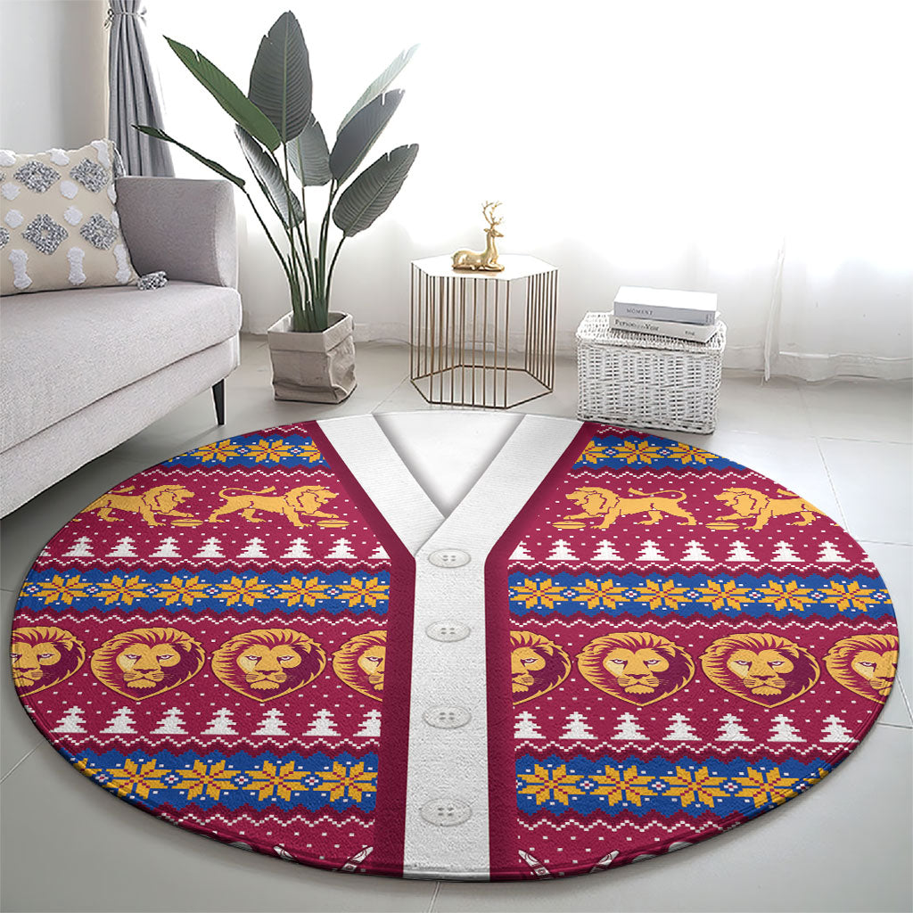 Brisbane Lions Football Christmas Round Carpet Aboriginal Seamless Cardigan Inspired