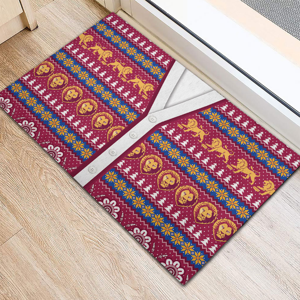 Brisbane Lions Football Christmas Rubber Doormat Aboriginal Seamless Cardigan Inspired
