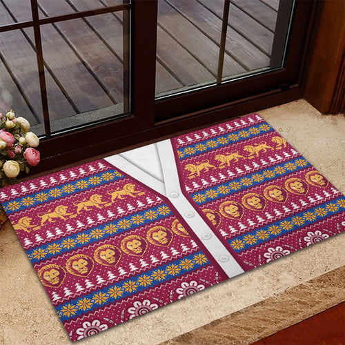 Brisbane Lions Football Christmas Rubber Doormat Aboriginal Seamless Cardigan Inspired