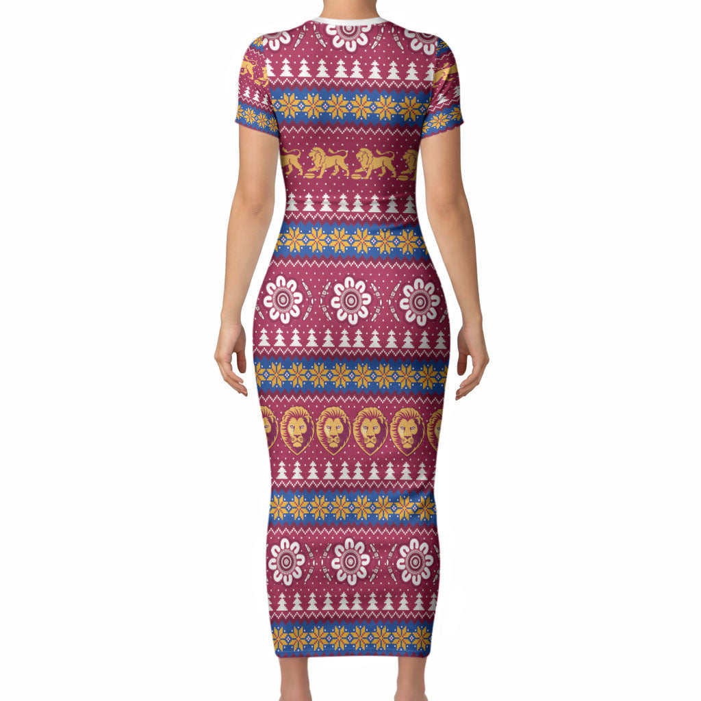Brisbane Lions Football Christmas Short Sleeve Bodycon Dress Aboriginal Seamless Cardigan Inspired