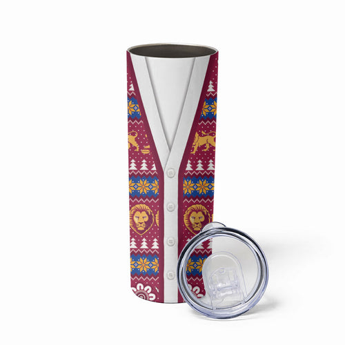 Brisbane Lions Football Christmas Skinny Tumbler Aboriginal Seamless Cardigan Inspired