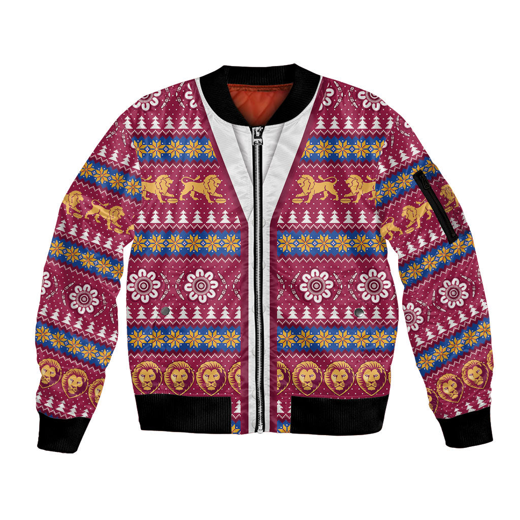 Brisbane Lions Football Christmas Sleeve Zip Bomber Jacket Aboriginal Seamless Cardigan Inspired