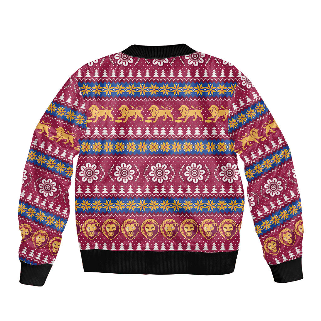 Brisbane Lions Football Christmas Sleeve Zip Bomber Jacket Aboriginal Seamless Cardigan Inspired