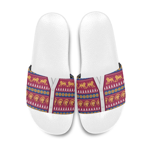 Brisbane Lions Football Christmas Slide Sandals Aboriginal Seamless Cardigan Inspired