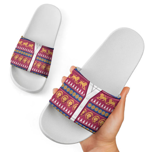 Brisbane Lions Football Christmas Slide Sandals Aboriginal Seamless Cardigan Inspired