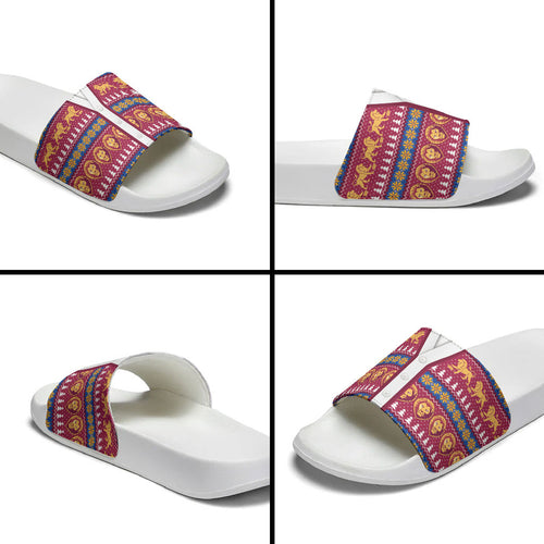 Brisbane Lions Football Christmas Slide Sandals Aboriginal Seamless Cardigan Inspired