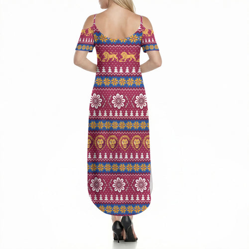 Brisbane Lions Football Christmas Summer Maxi Dress Aboriginal Seamless Cardigan Inspired