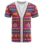 Brisbane Lions Football Christmas T Shirt Aboriginal Seamless Cardigan Inspired