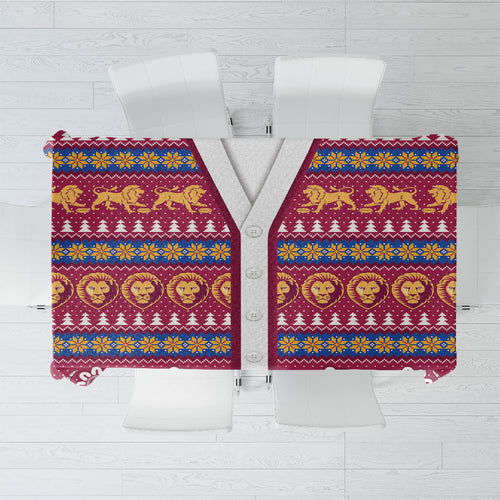 Brisbane Lions Football Christmas Tablecloth Aboriginal Seamless Cardigan Inspired